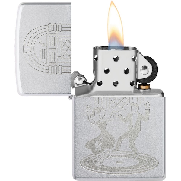 2024 Zippo 205 Vintage Dance Design, Satin Chrome